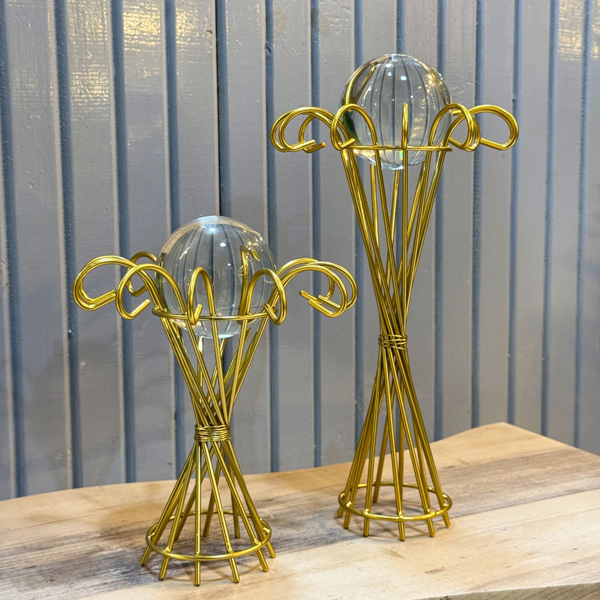 Golden metal crystal decor 