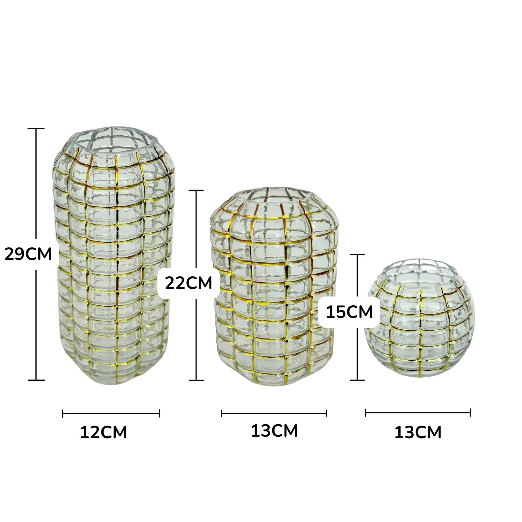 طقم فازات زجاج – 3 قطع