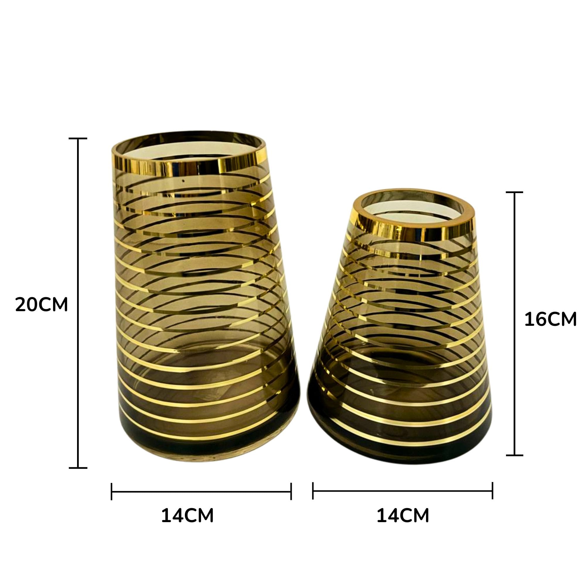 طقم فازات زجاج قطعتين