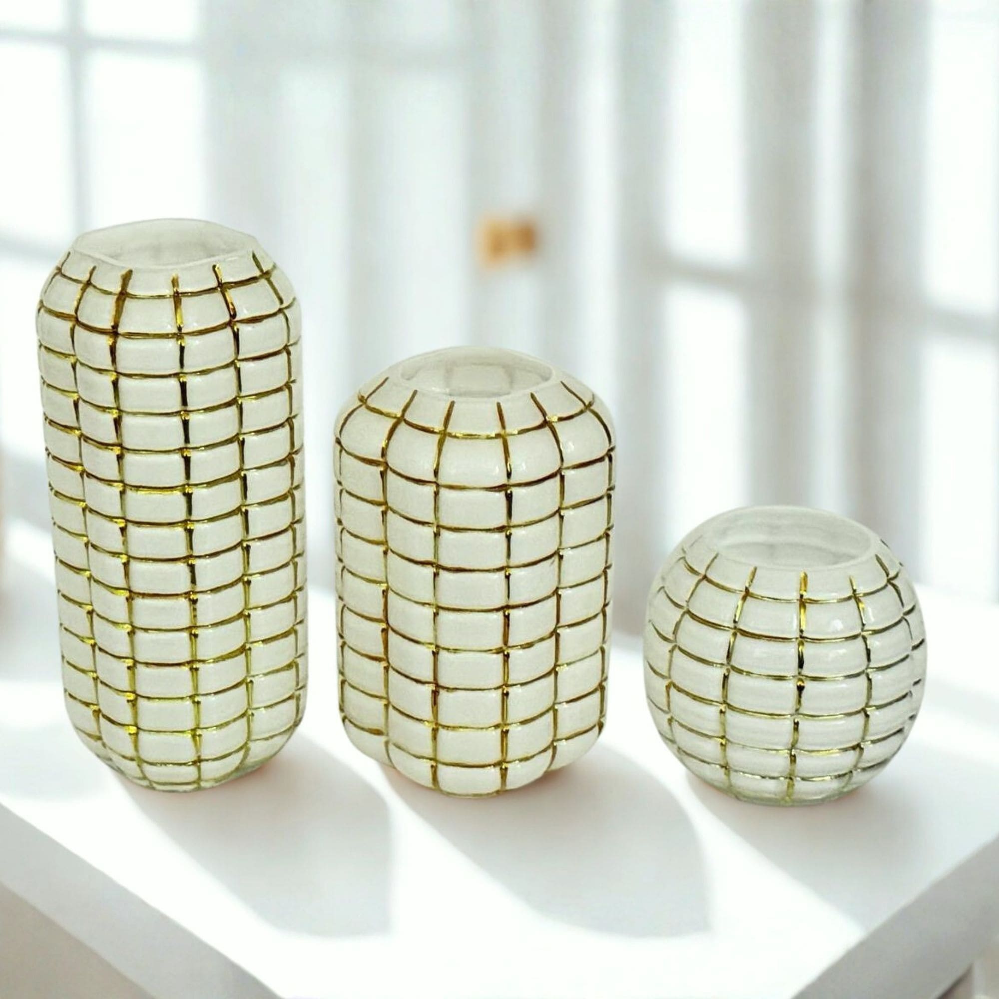 طقم فازات زجاج – 3 قطع